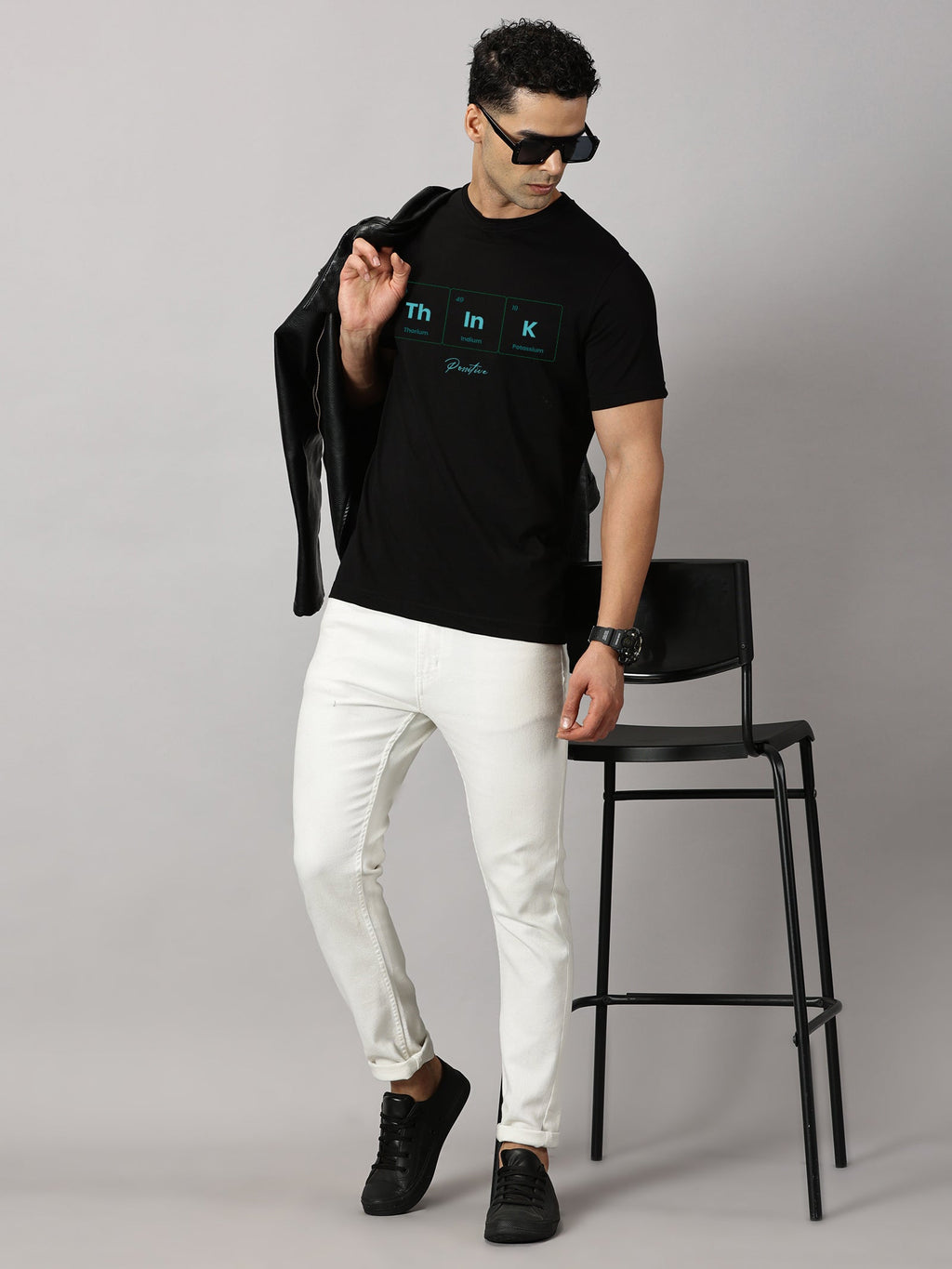 Basics : Think Positive Printed T-Shirt