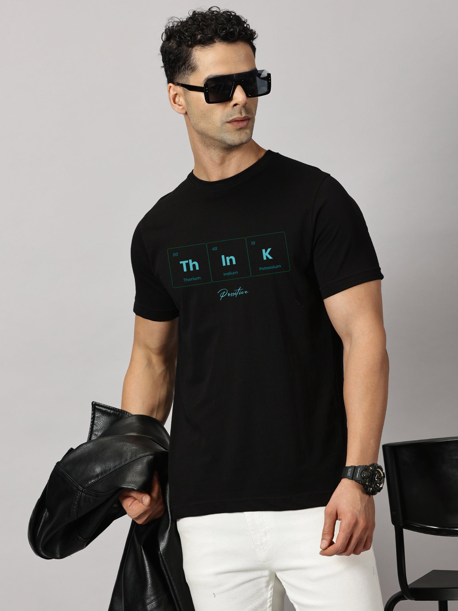 Basics : Think Positive Printed T-Shirt
