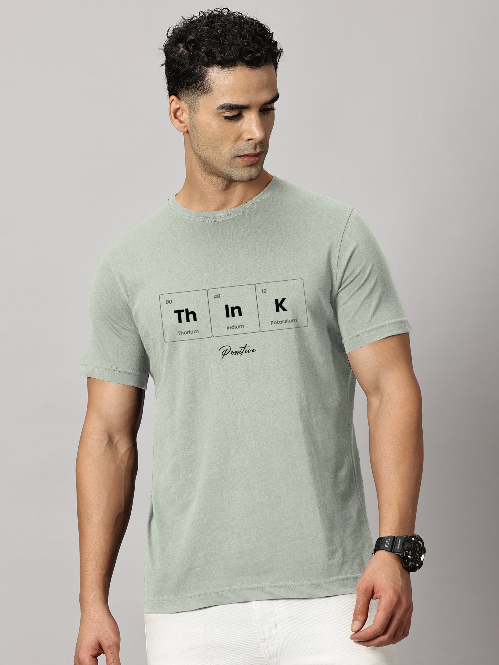 Basics : Think Positive Printed T-Shirt