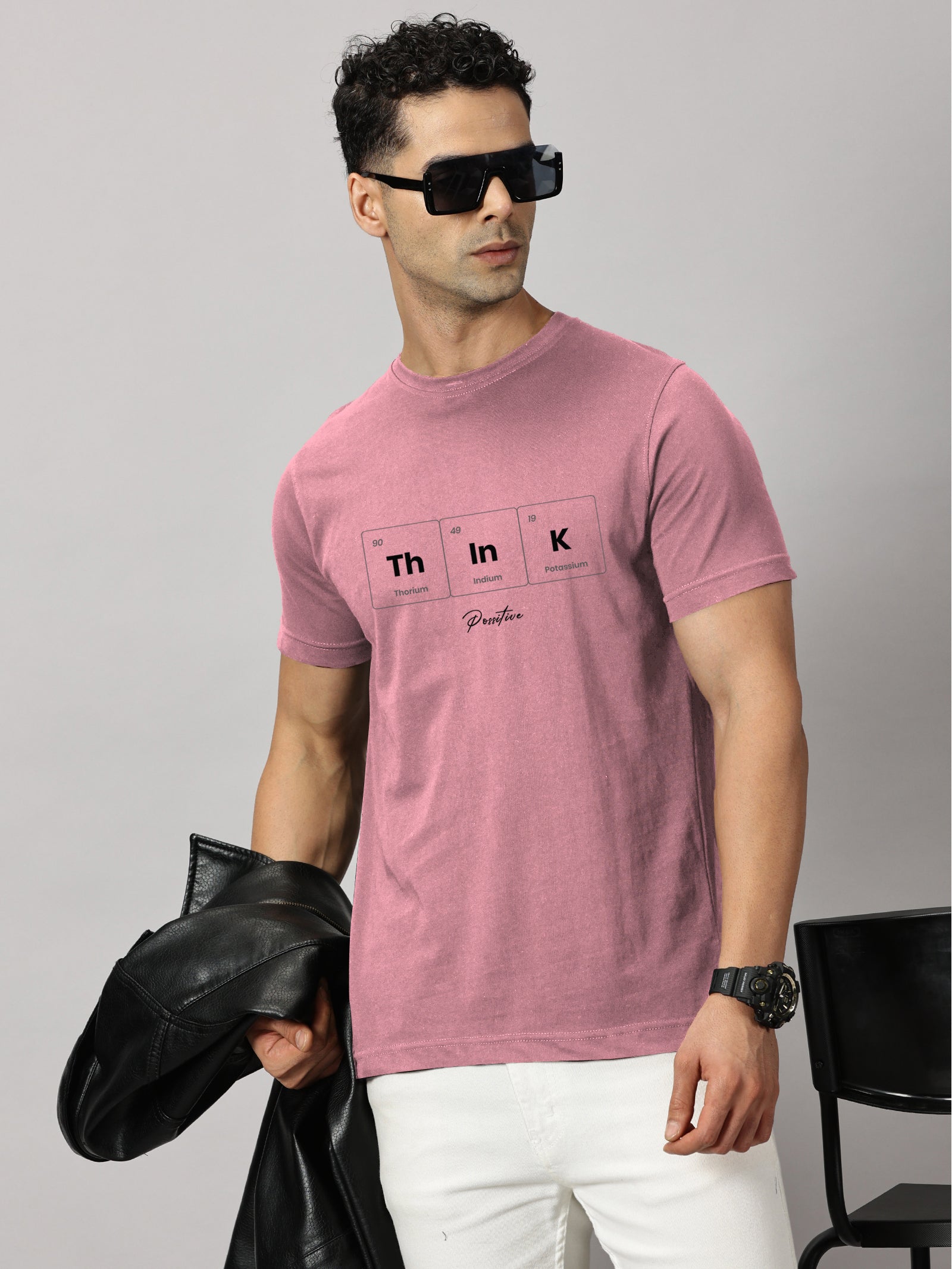 Basics : Think Positive Printed T-Shirt