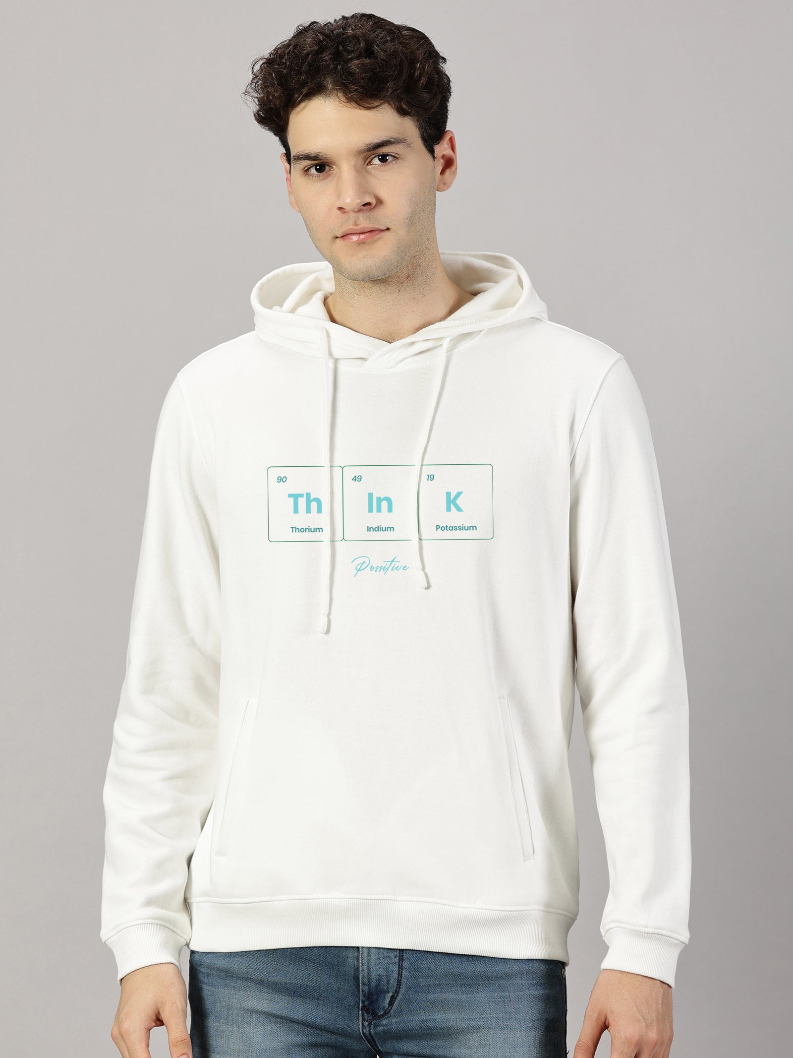 Sweatshirt : Think Positive Printed Hoodie