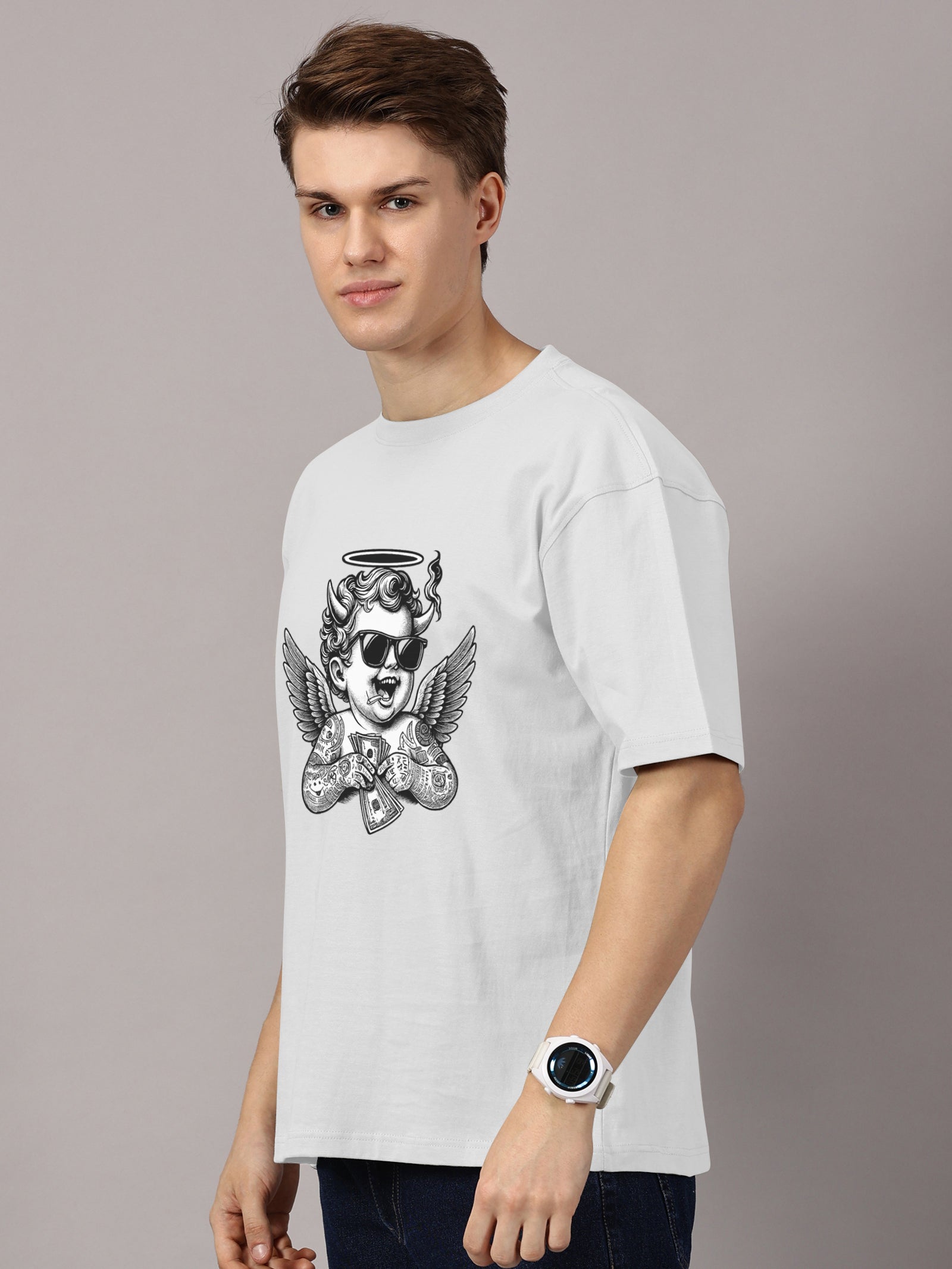 Oversized : Angel Printed T-Shirt