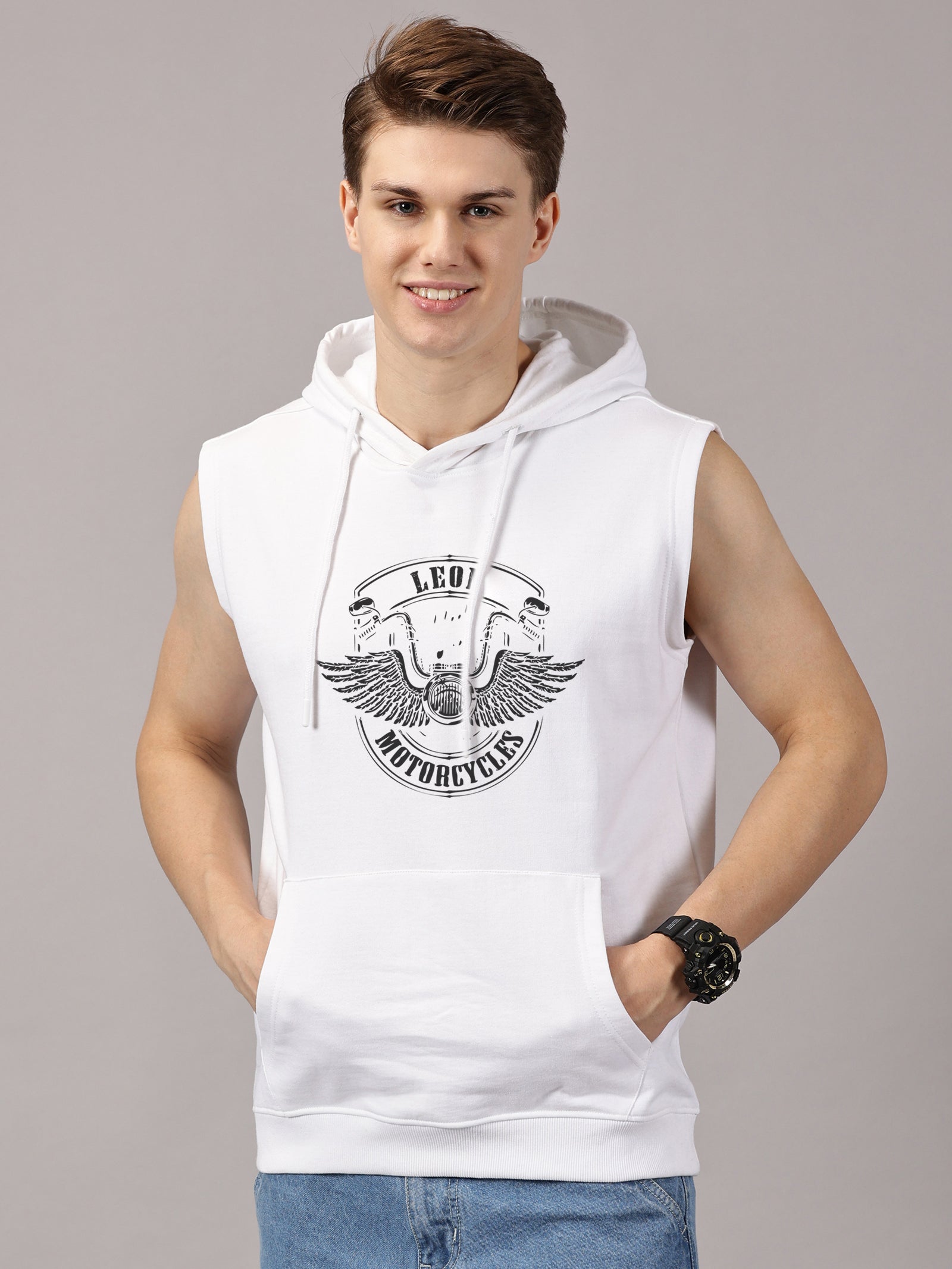Sweatshirt :: Motor WingS Printed Sleeveless Hoodie