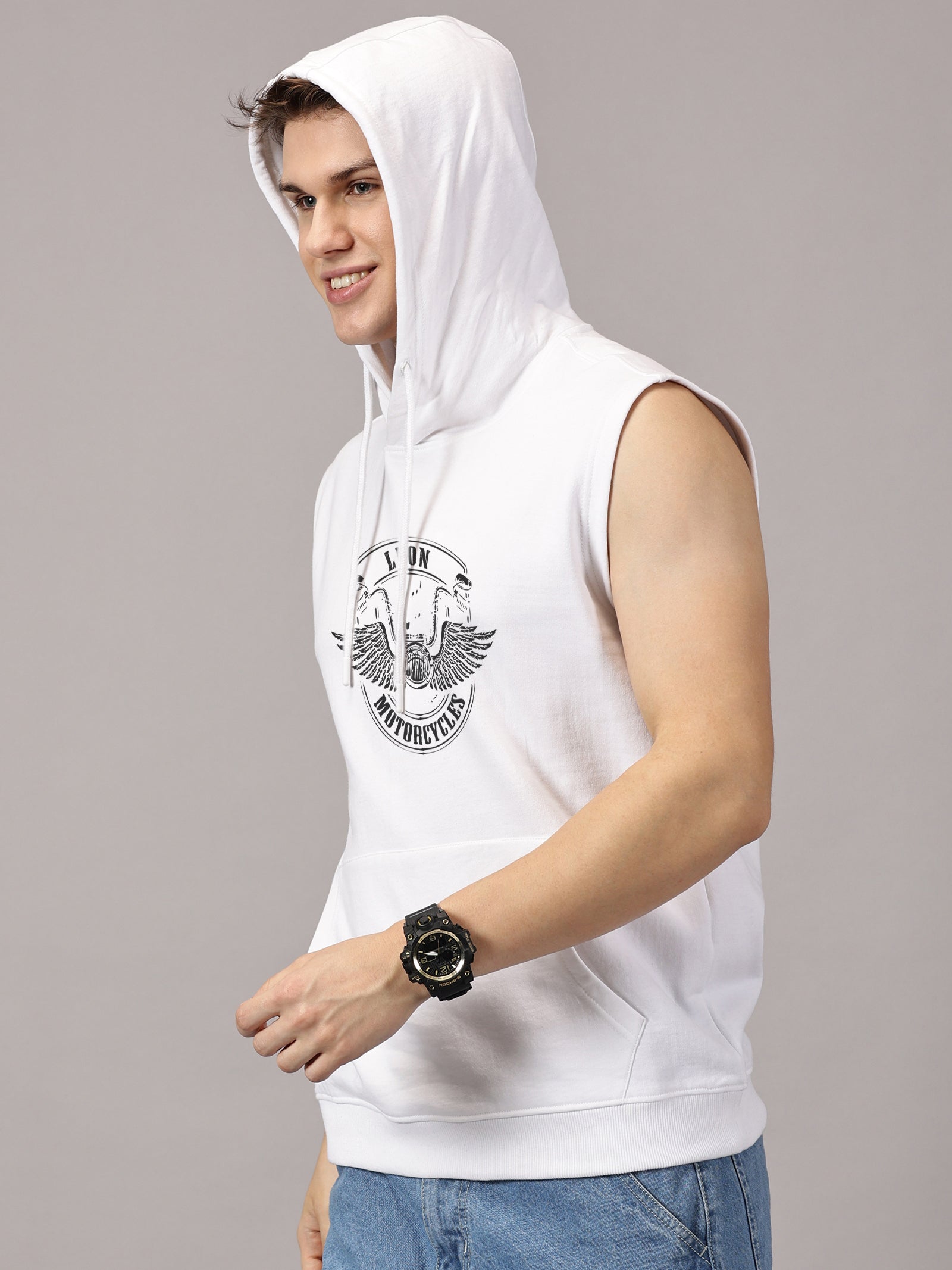 Sweatshirt :: Motor WingS Printed Sleeveless Hoodie