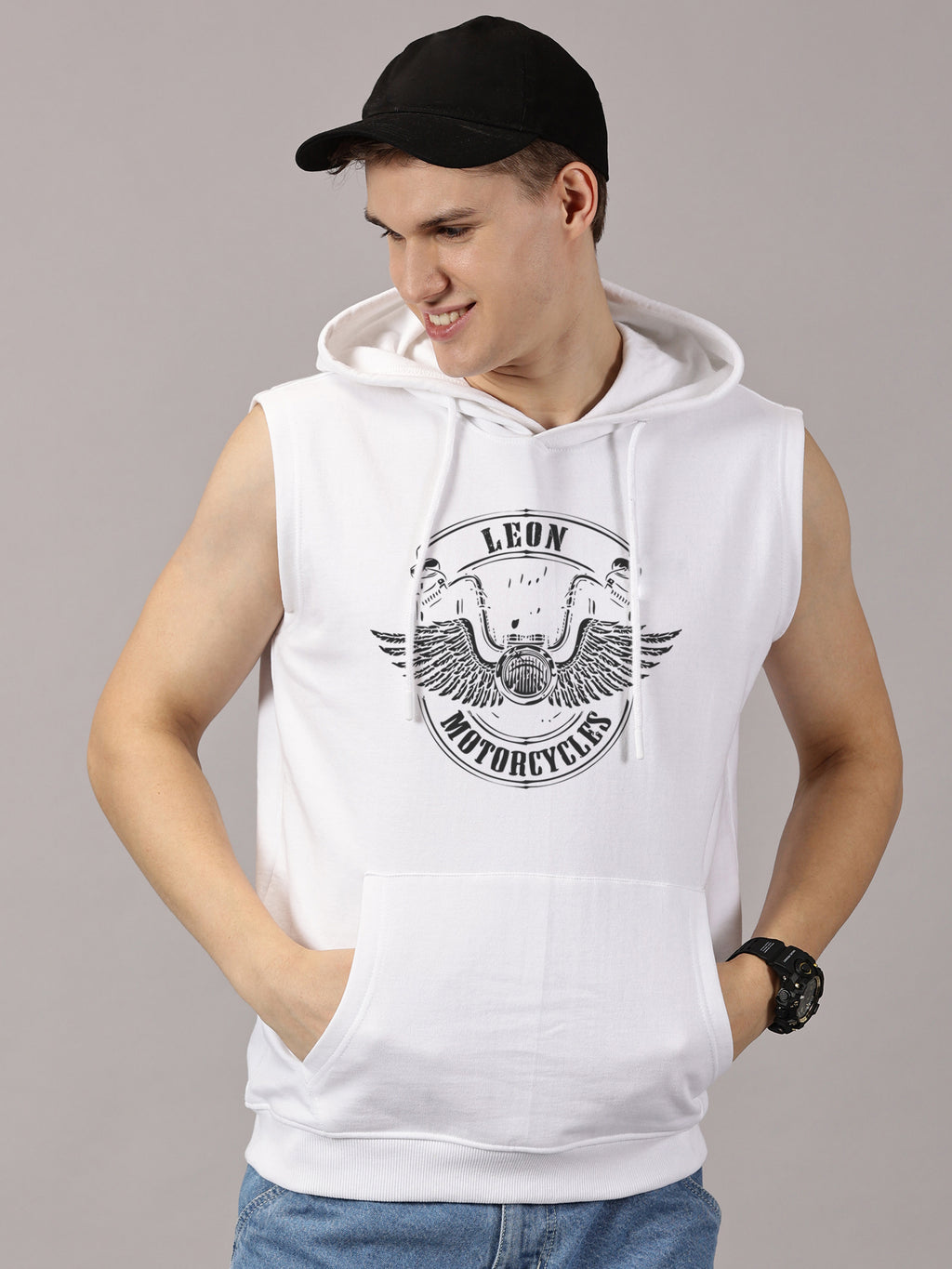 Sweatshirt :: Motor WingS Printed Sleeveless Hoodie