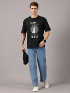 Oversized : Wolf Printed T-Shirt