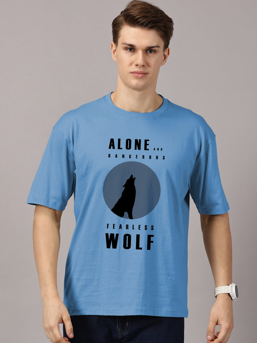 Oversized : Wolf Printed T-Shirt
