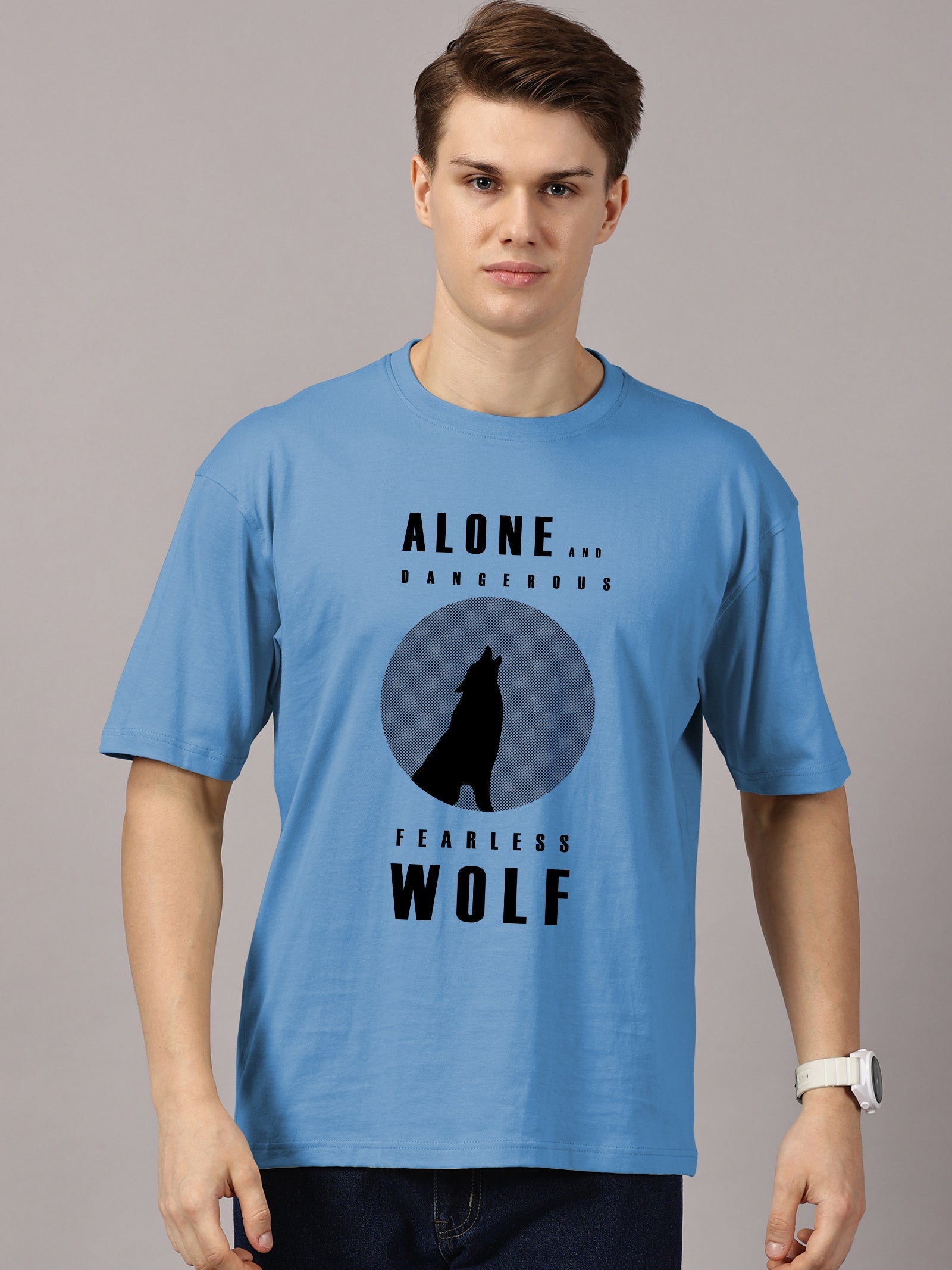 Oversized : Wolf Printed T-Shirt