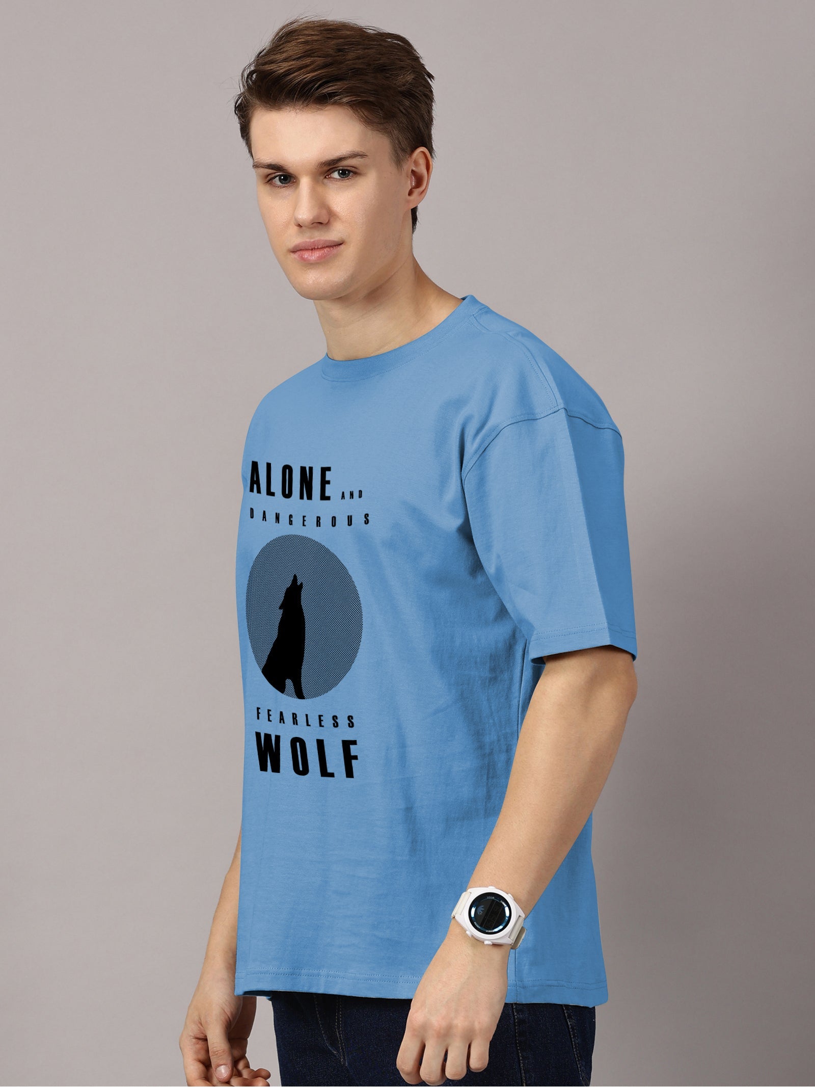 Oversized : Wolf Printed T-Shirt