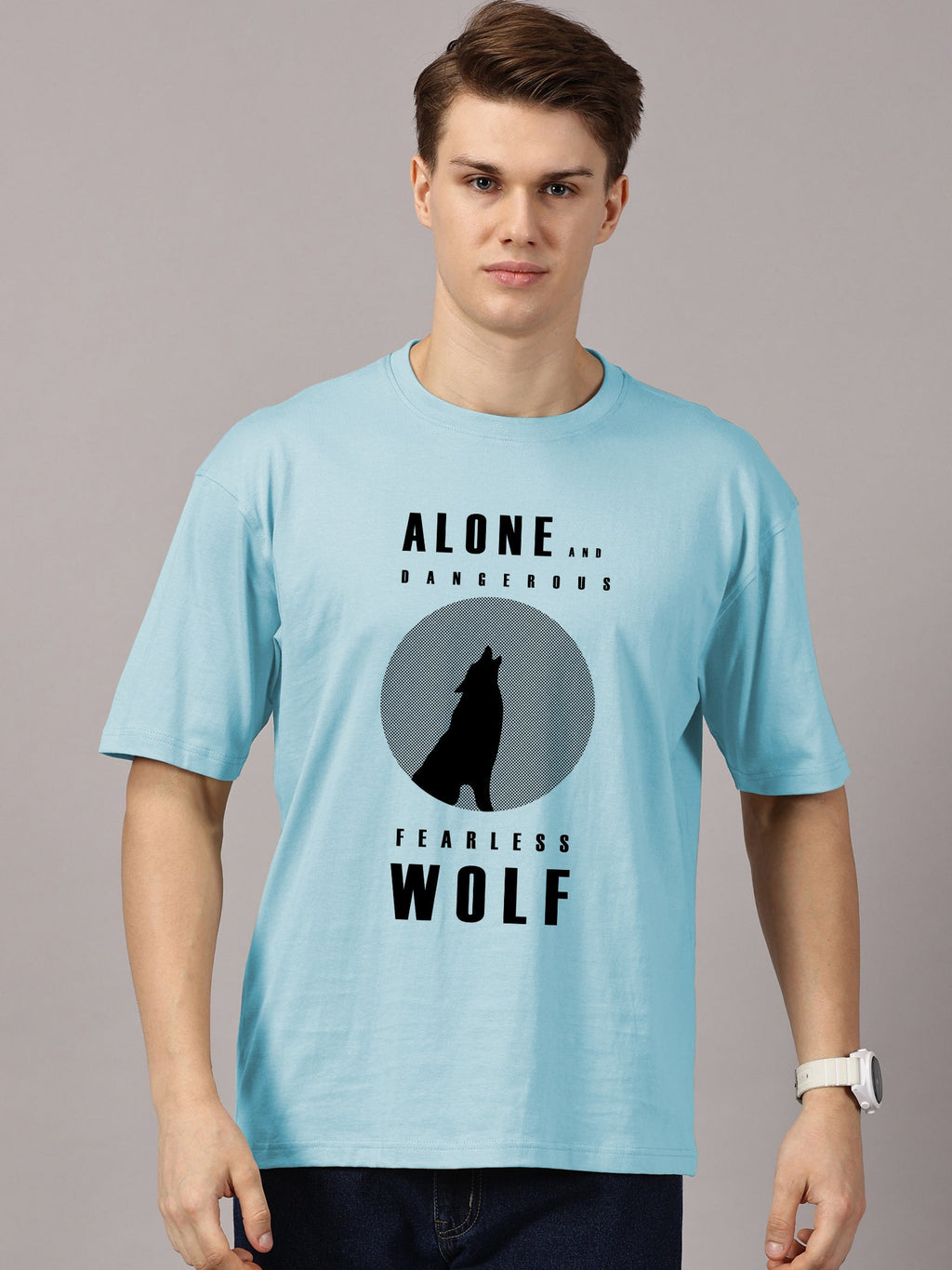 Oversized : Wolf Printed T-Shirt