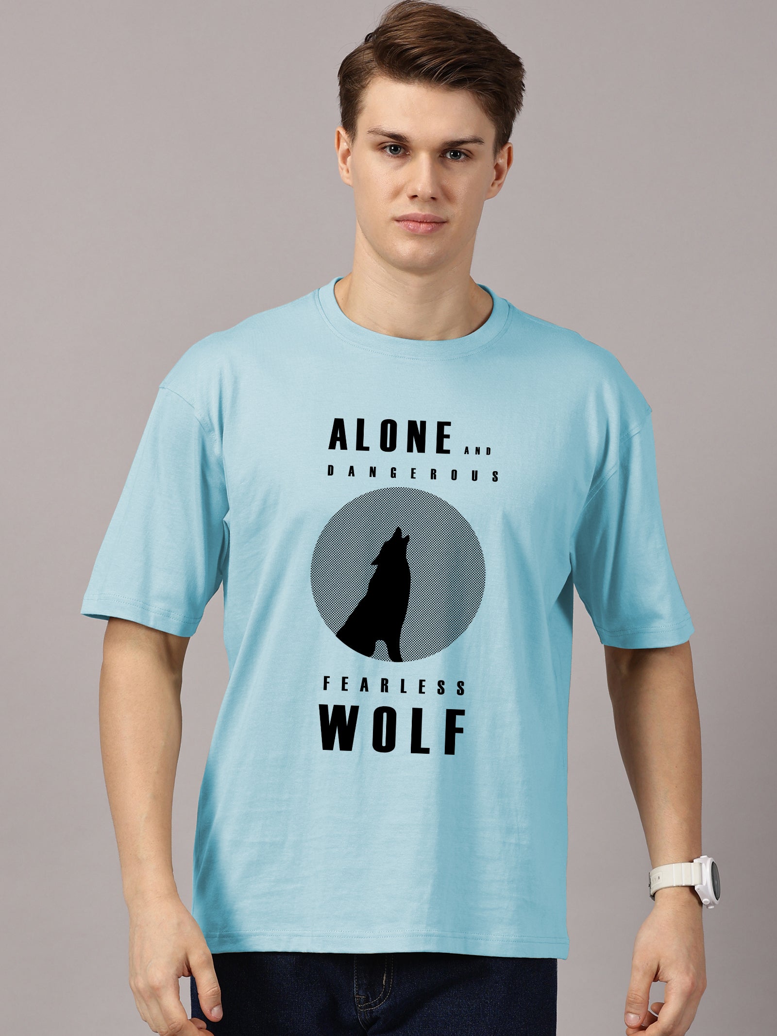 Oversized : Wolf Printed T-Shirt