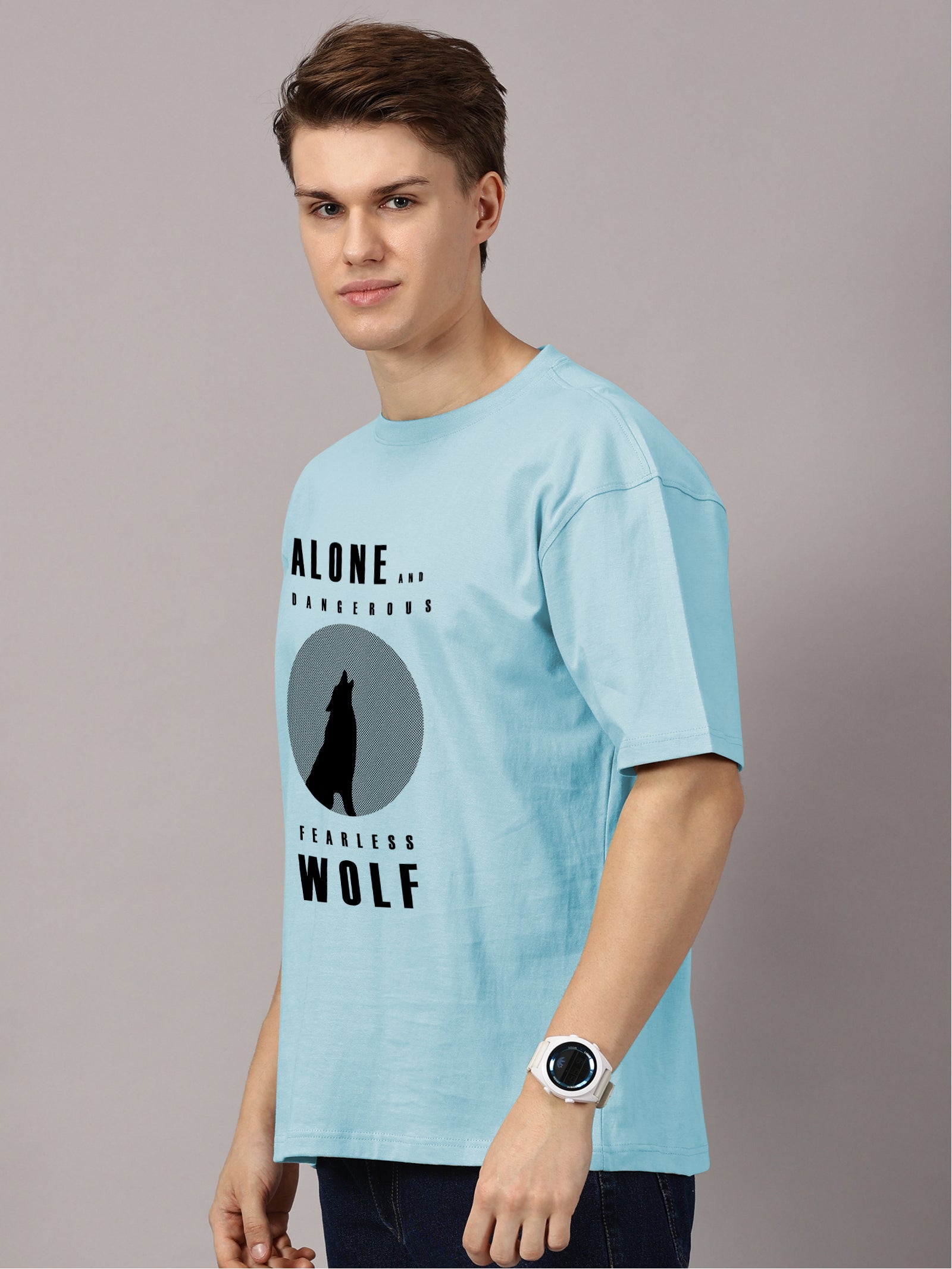 Oversized : Wolf Printed T-Shirt