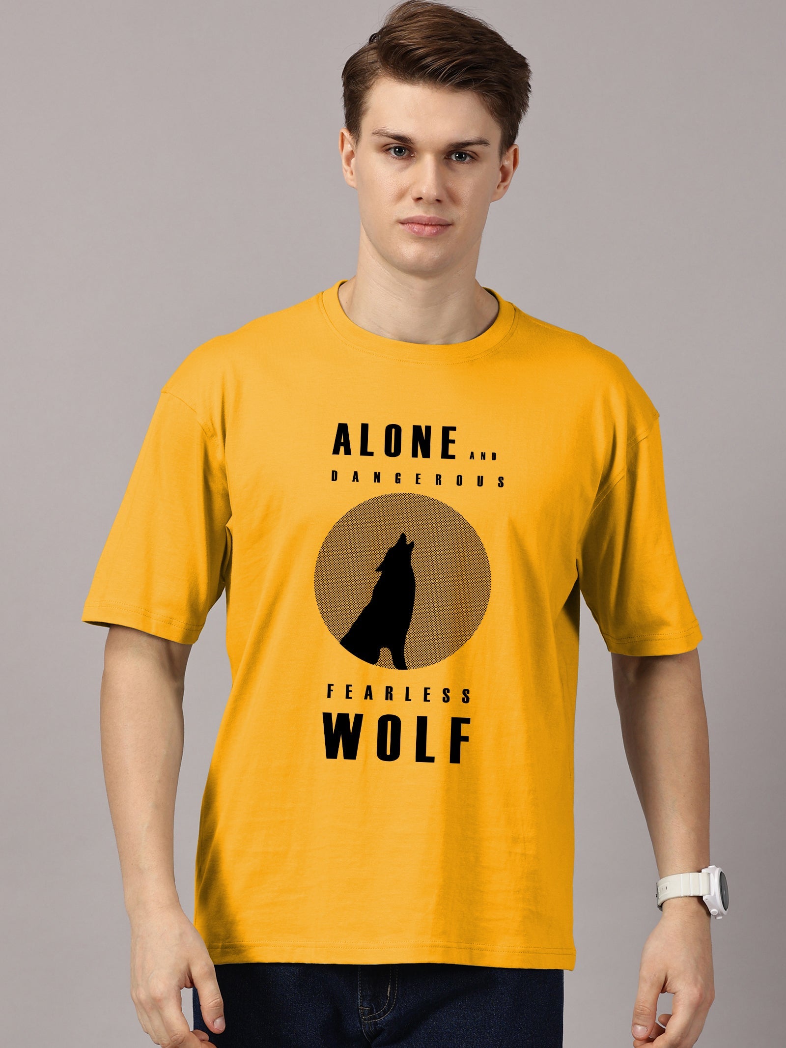 Oversized : Wolf Printed T-Shirt