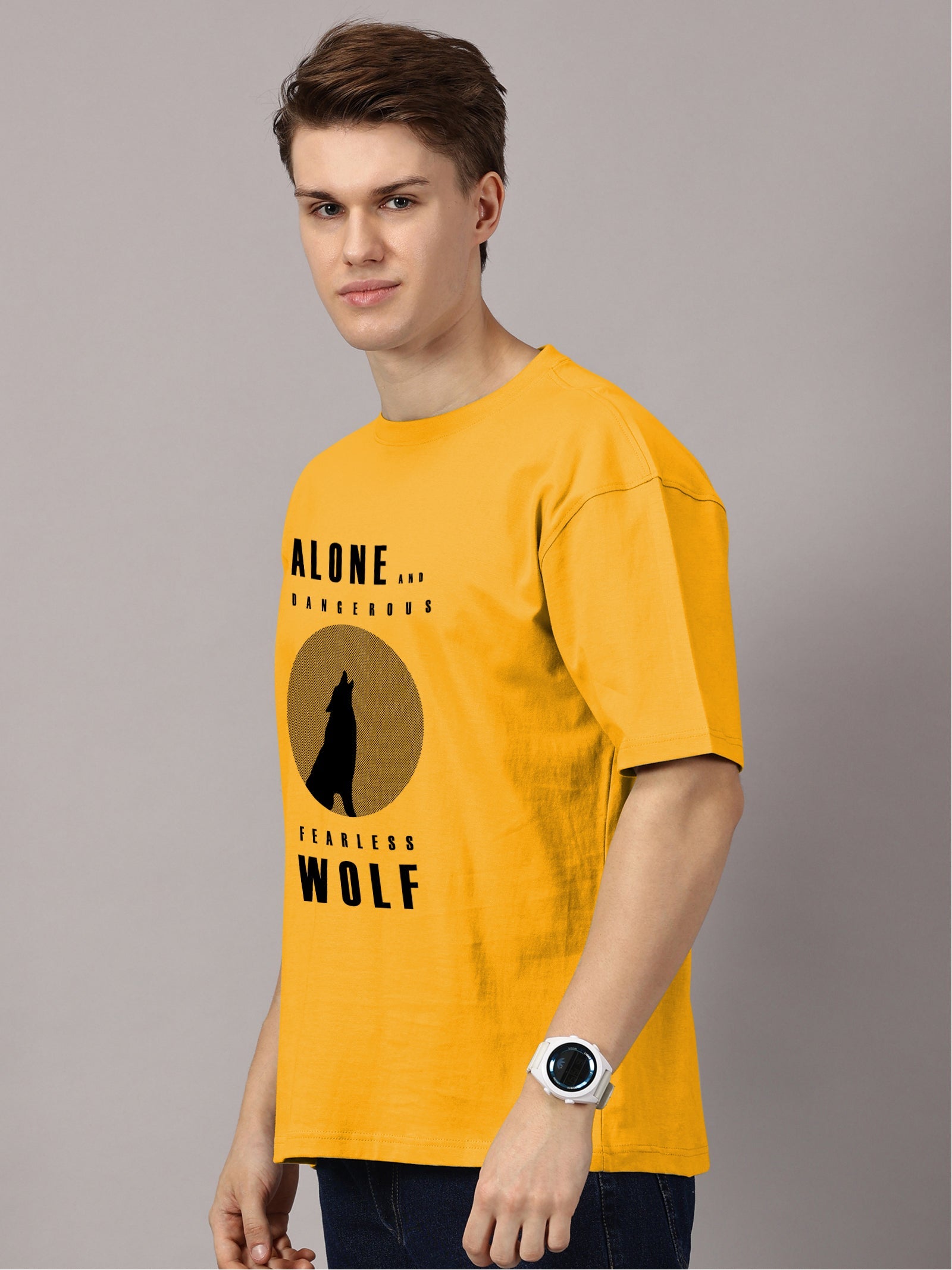 Oversized : Wolf Printed T-Shirt