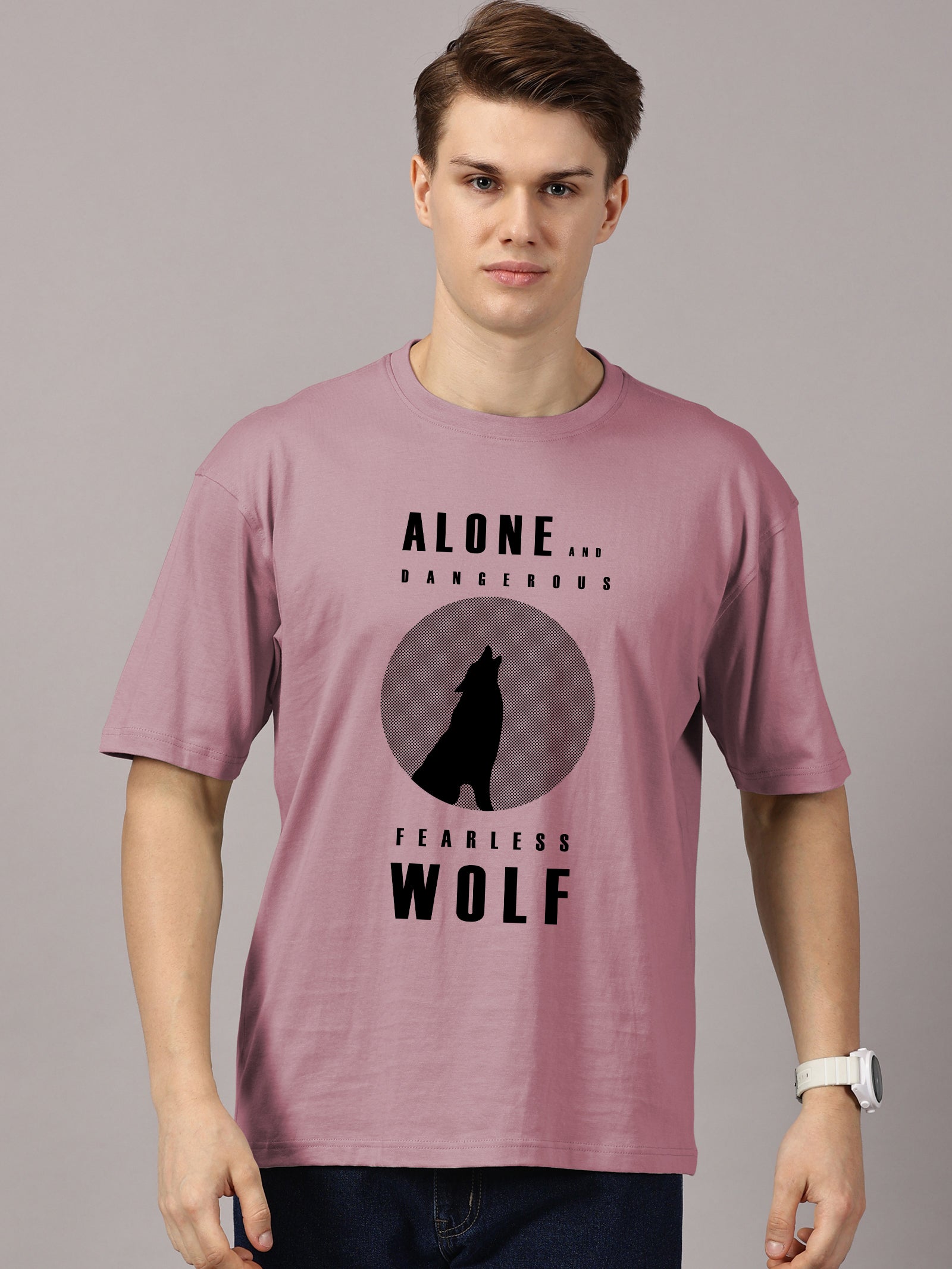 Oversized : Wolf Printed T-Shirt