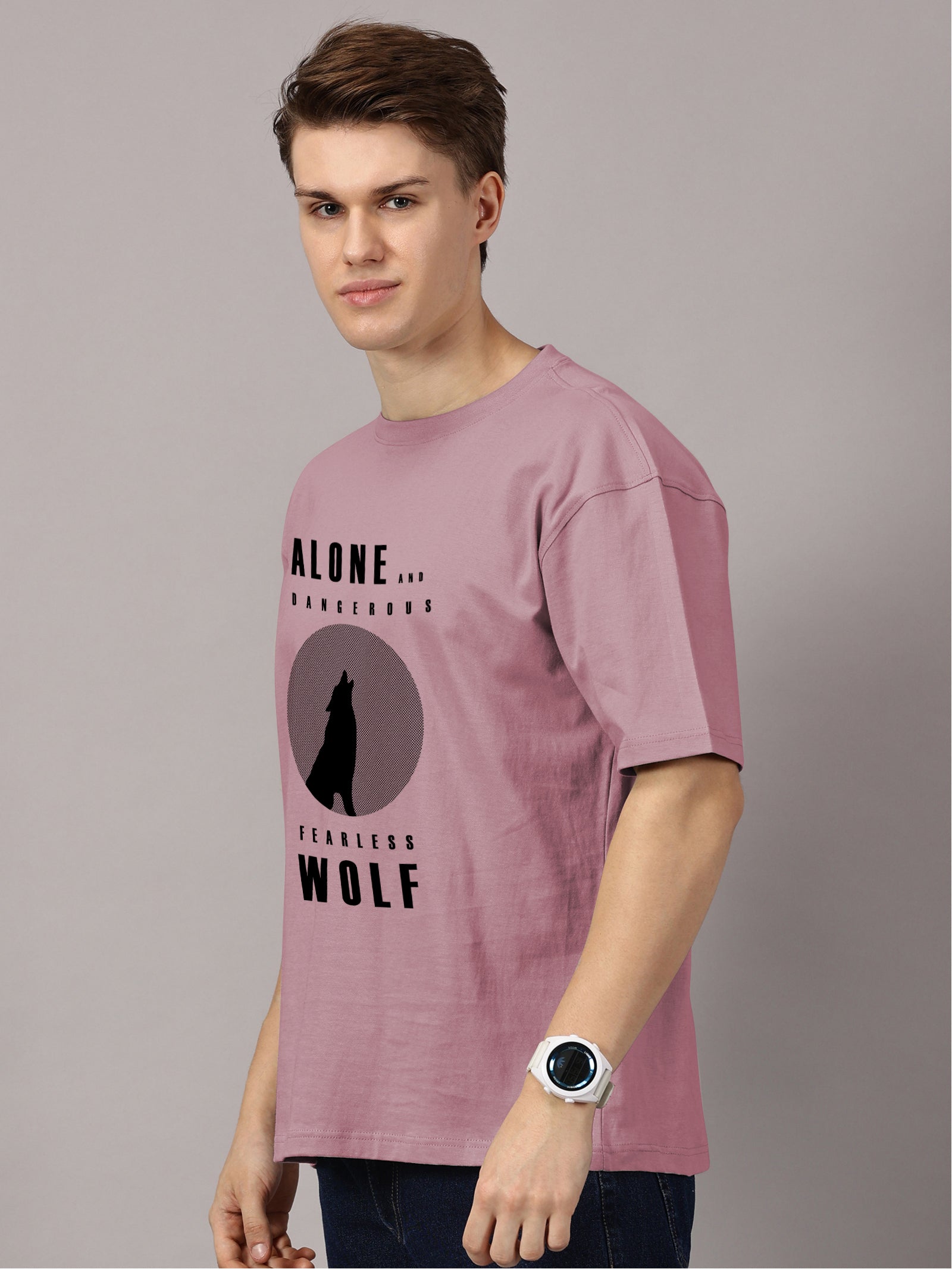 Oversized : Wolf Printed T-Shirt