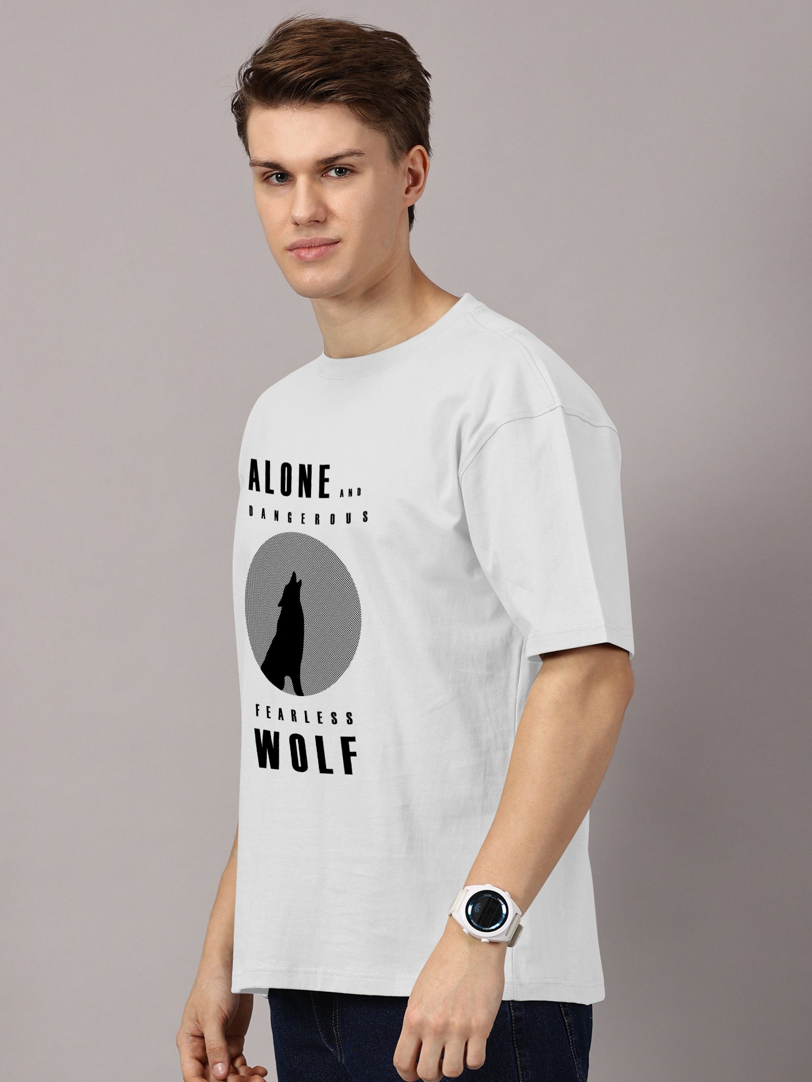 Oversized : Wolf Printed T-Shirt