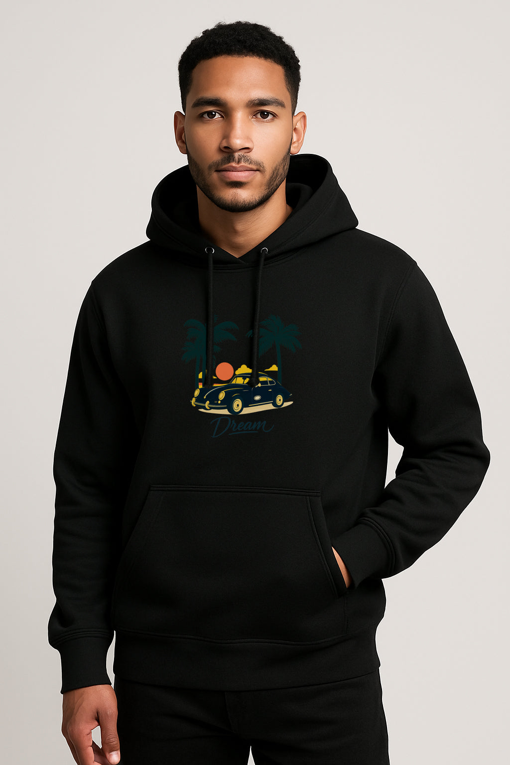 Sweatshirt :Dream Printed Kangaroo Pocket Full Sleeve Hoodie