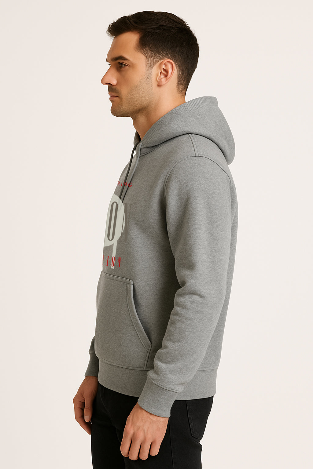 Sweatshirt : Leon Fashion Printed Kangaroo pocket Hoodie