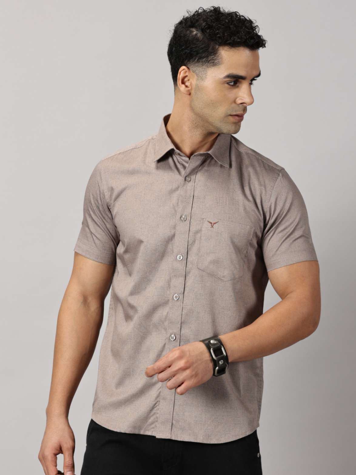 Casuals : Geometric Textured Shirt