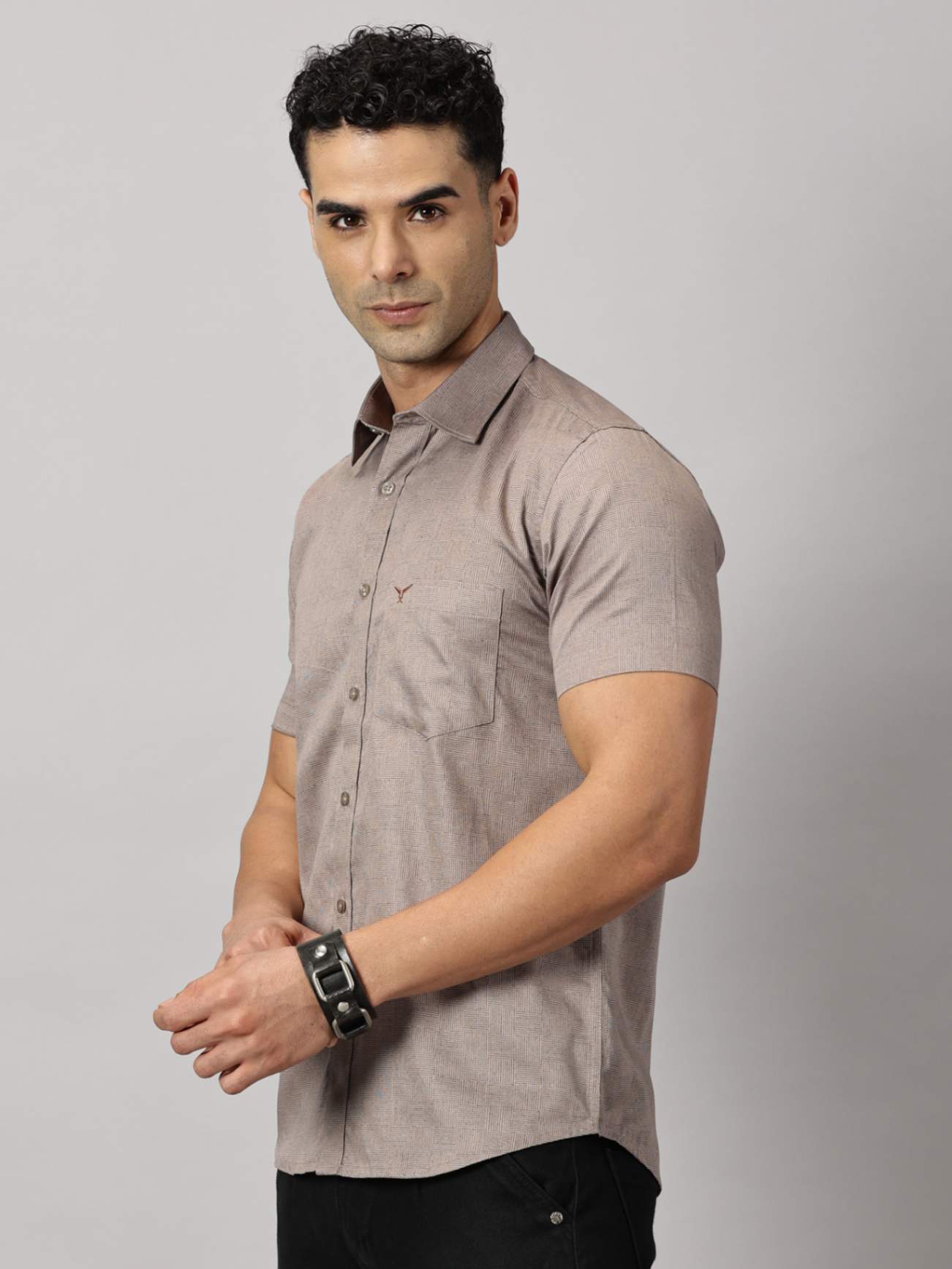 Casuals : Geometric Textured Shirt